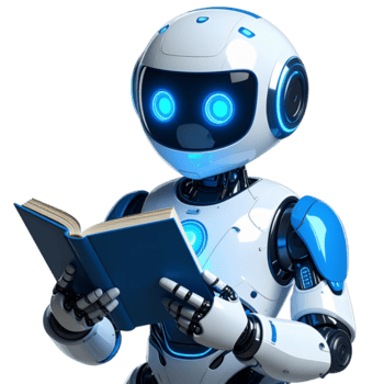 Robot 3D leyendo tecnología